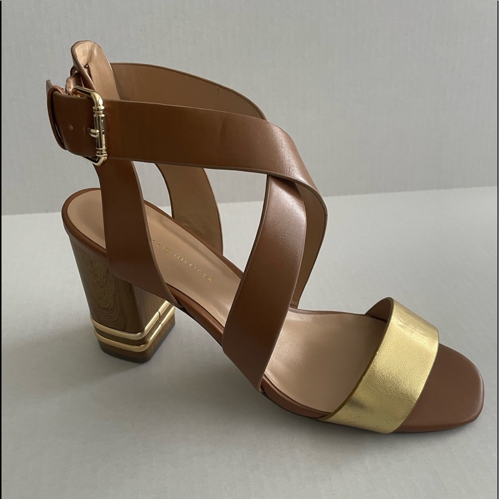 Tommy Hilfiger Tan Gold Sandals